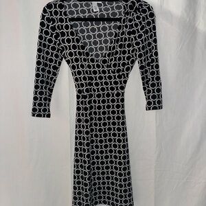 White House Black Market Black and White Geometric Dress